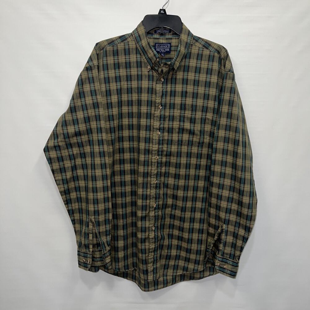 Boulevard Button Up Adult XLT Mens Multicolor Long Sleeve Shirt Cotton Shirt
